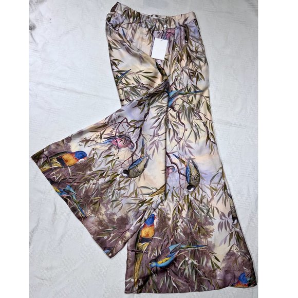 Zimmermann Wide Leg Patterned Trousers Candescent Wide Leg Pant - Parakeets - Picture 3 of 11